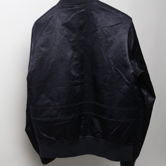 Mens Top Man Blue Velvety Bomber Jacket Size M - Picture 5 of 7